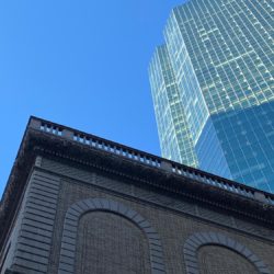 The juxtaposition of old and new along Park Avenue.