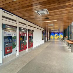 The recently refurbished overpass at Crestwood station.